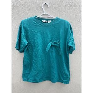 Set of Two Womens Gitano Blouse Size Small Blue Purple Short Sleeve Pocket Bow